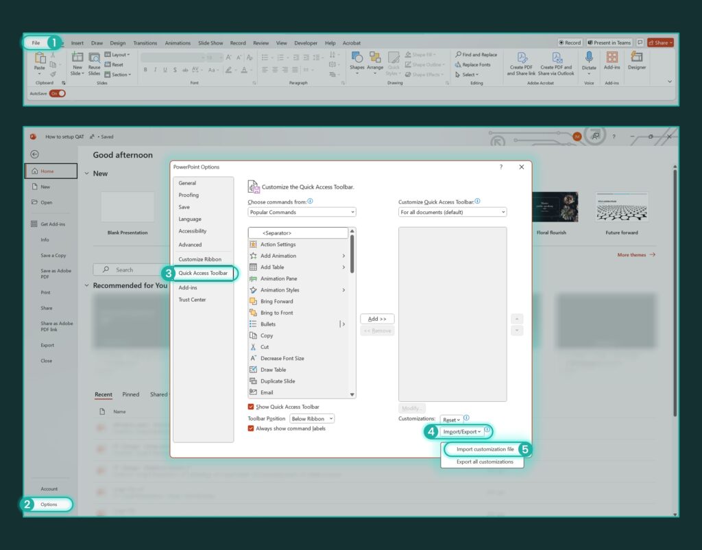 Download free PowerPoint quick access toolbar file to work faster