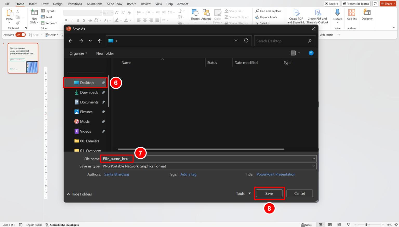 Export slides and objects as images in PowerPoint