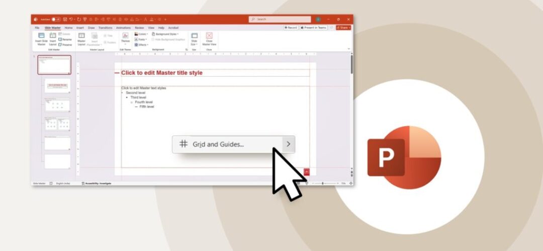 How to turn on safe margins and guides in PowerPoint