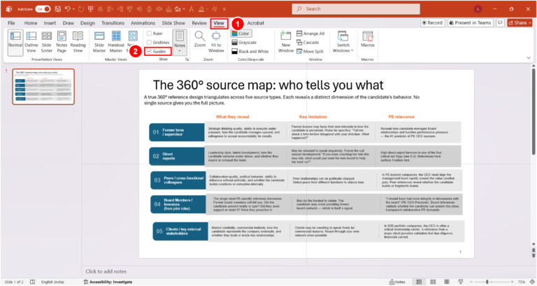 Powerpoint Position Guides How to turn on safe margins and guides in PowerPoint